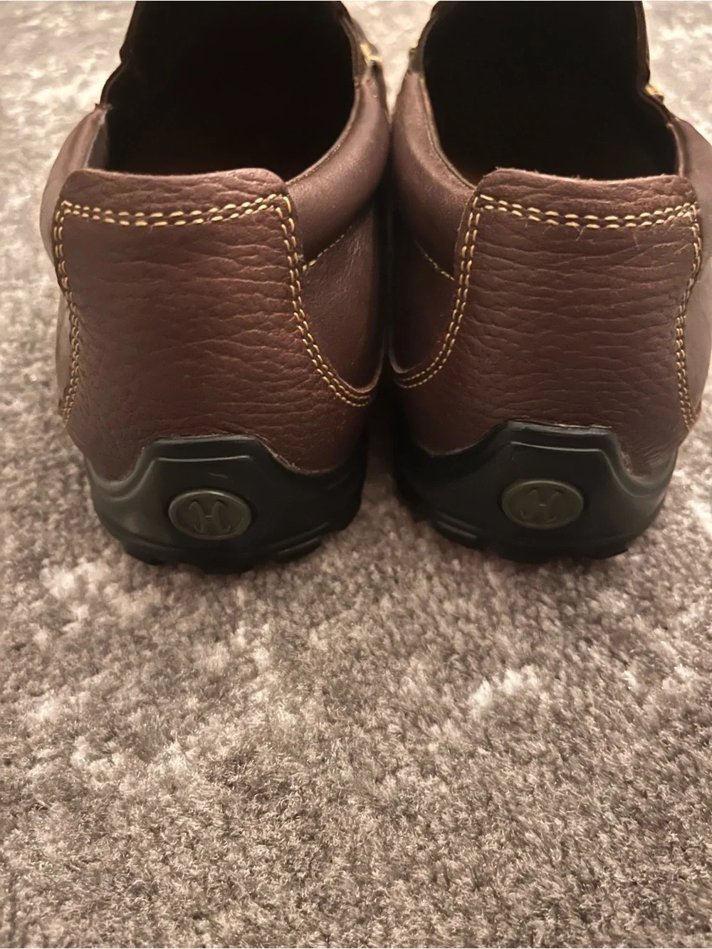 Cole Haan Brown Leather Slip-On Loafers with Contrast Stitch
